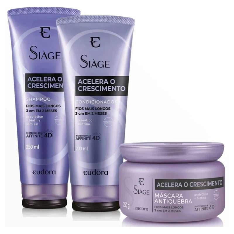 kit Acelera o Crescimento - Shampoo/ Condicionador/ e Máscara.